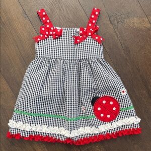 Gingham Ladybug Kids Dress